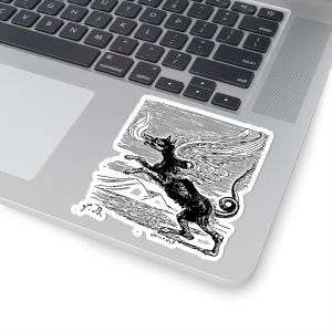 Marchosias Sticker, Ars Goetia Demon, Lesser Key of Solomon, Dictionnaire Infernal Engraving, Occult Dark Academia Vinyl Decal 3"x3" image 5