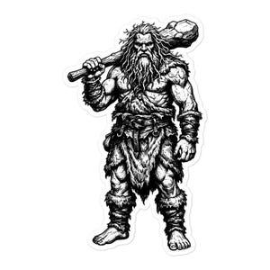 Jötnar Norse Giant Sticker, Frost Giant of Jotunheim, Norse Mythology Art, Dark Academia, Gothic Vinyl Sticker