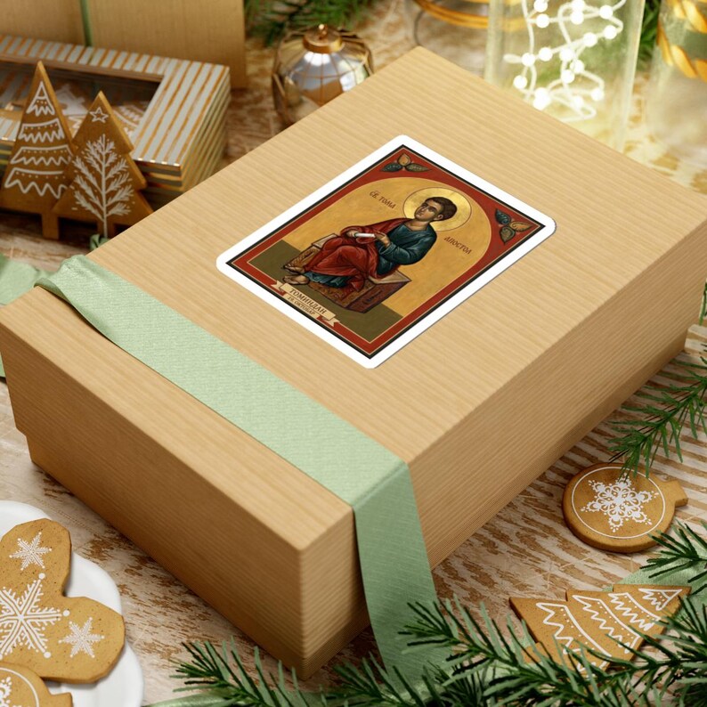 Sveti Apostol Toma Color Icon Sticker, Tomindan, Saint Thomas the Apostle, Serbian Orthodox Saint, Pravoslavna Nalepnica, Die-Cut Vinyl image 6