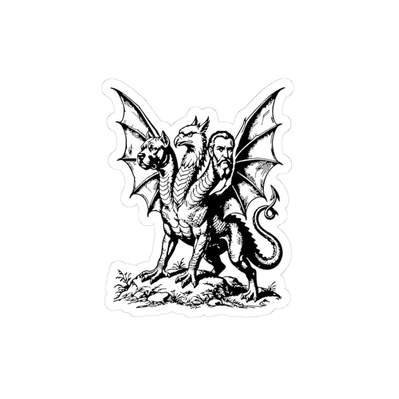 Adesivo Bune, Ars Goetia Demon, Chave Menor de Salomão, Arte de Gravura Original, Adesivo de Vinil Ocultista Dark Academia 7,62 cm x 7,62 cm imagem 1