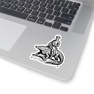 Sallos Sticker, Ars Goetia Demon, Lesser Key of Solomon, Original Engraving Art, Occult Dark Academia Vinyl Decal 3"x3" image 5