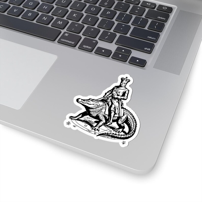 Sallos Sticker, Ars Goetia Demon, Lesser Key of Solomon, Original Engraving Art, Occult Dark Academia Vinyl Decal 3"x3" image 5