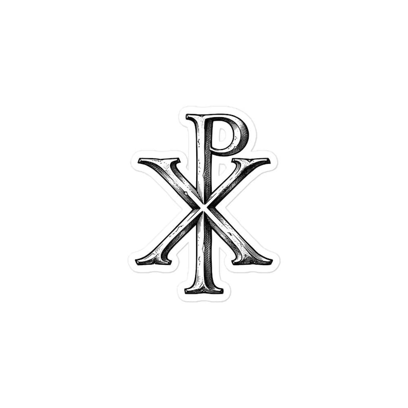 Chi-Rho Sticker, Christogram of Constantine, Early Christian Labarum, Dark Academia, Gothic Vinyl Sticker