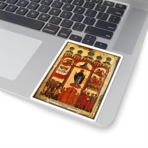 Pokrov Presvete Bogorodice Color Icon Sticker, Protection of the Theotokos, Serbian Orthodox Icon, Pravoslavna Nalepnica, Die-Cut Vinyl image 5