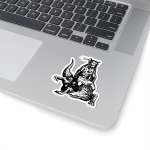 Agares Sticker, Ars Goetia Demon, Lesser Key of Solomon, Dictionnaire Infernal Engraving, Occult Dark Academia Vinyl Decal 3"x3" image 2