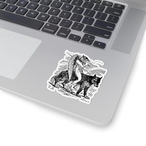 Andras Sticker, Ars Goetia Demon, Lesser Key of Solomon, Dictionnaire Infernal Engraving, Occult Dark Academia Vinyl Decal 3"x3" Bild 2
