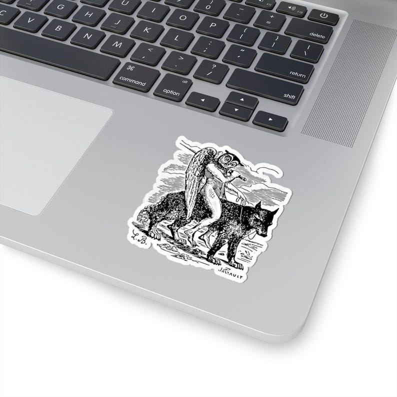 Andras Sticker, Ars Goetia Demon, Lesser Key of Solomon, Dictionnaire Infernal Engraving, Occult Dark Academia Vinyl Decal 3"x3" Bild 2