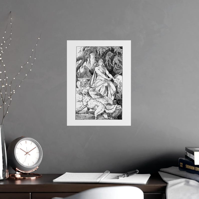 Hel (uosobienie Hela) — antyczny druk z 1888 r., plakat matowy o jakości muzealnej, sztuka ścienna w stylu vintage zdjęcie 6