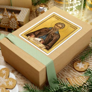 Sveti Kirijak Otšelnik Color Icon Sticker, Miholjdan, Saint Cyriacus the Anchorite, Serbian Orthodox Saint, Pravoslavna Nalepnica, Die-Cut V image 9