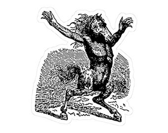 Orobas Sticker, Ars Goetia Demon, Lesser Key of Solomon, Dictionnaire Infernal Engraving, Occult Dark Academia Vinyl Decal 3"x3"
