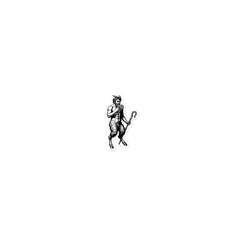 Pan Greek God Sticker, God of the Wild and Panic, Faun Satyr Mythology, Dark Academia, Gothic Vinyl Sticker