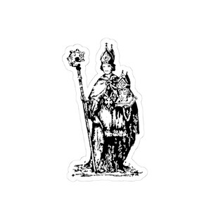 St. Albanus Martyr Sticker, Antique um 1900 Engraving, Vintage Devotional Art, Patron Saint, Dark Academia Vinyl Decal Bild 4