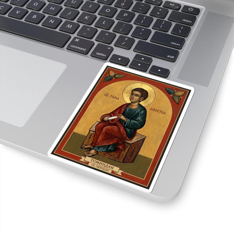 Sveti Apostol Toma Color Icon Sticker, Tomindan, Saint Thomas the Apostle, Serbian Orthodox Saint, Pravoslavna Nalepnica, Die-Cut Vinyl image 5