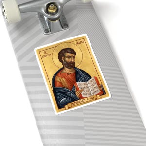 Sveti Apostol Marko Color Icon Sticker, Markovdan, Saint Mark the Evangelist, Serbian Orthodox Saint, Pravoslavna Nalepnica, Die-Cut Vinyl image 8