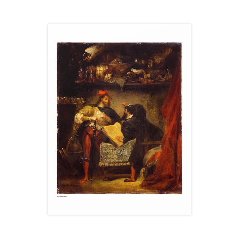 Mephistopheles in the Air / Faust and Mephistopheles (1826 — Antique 1826-1828 Print, Museum-Grade Matte Poster, Vintage Engraving Wall Art Bild 1