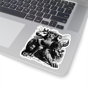 Asmodeus Sticker, Ars Goetia Demon, Lesser Key of Solomon, Dictionnaire Infernal Engraving, Occult Dark Academia Vinyl Decal 3"x3" Bild 5