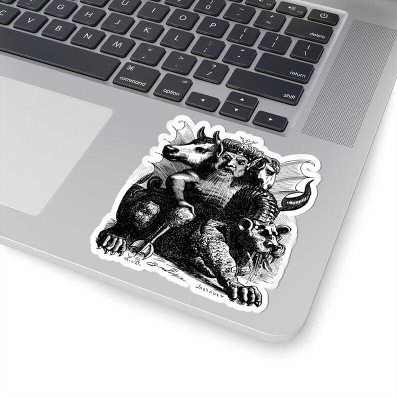 Asmodeus Sticker, Ars Goetia Demon, Lesser Key of Solomon, Dictionnaire Infernal Engraving, Occult Dark Academia Vinyl Decal 3"x3" Bild 5