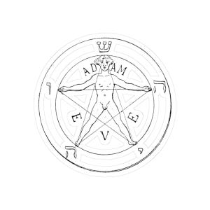 Pentagrams from La Clef de la Magie Noire (1897) by Stanisla Sticker, Antique 1897 Engraving, Vintage Devotional Art, Dark Academia Vinyl De image 1
