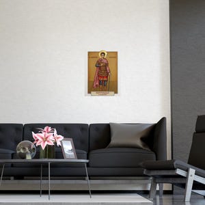 Sveti Dimitrije Solunski orthodoxe icoon poster, Sint Demetrius van Thessaloniki, Servische krijger Saint, Mitrovdan, Pravoslavna Ikona, Wall Ar afbeelding 5