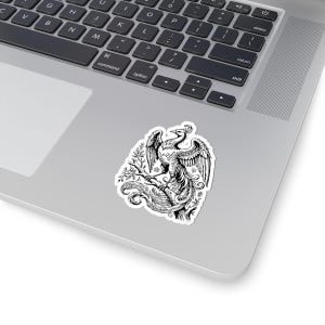 Phenex Sticker, Ars Goetia Demon, Lesser Key of Solomon, Original Engraving Art, Occult Dark Academia Vinyl Decal 3"x3" image 2