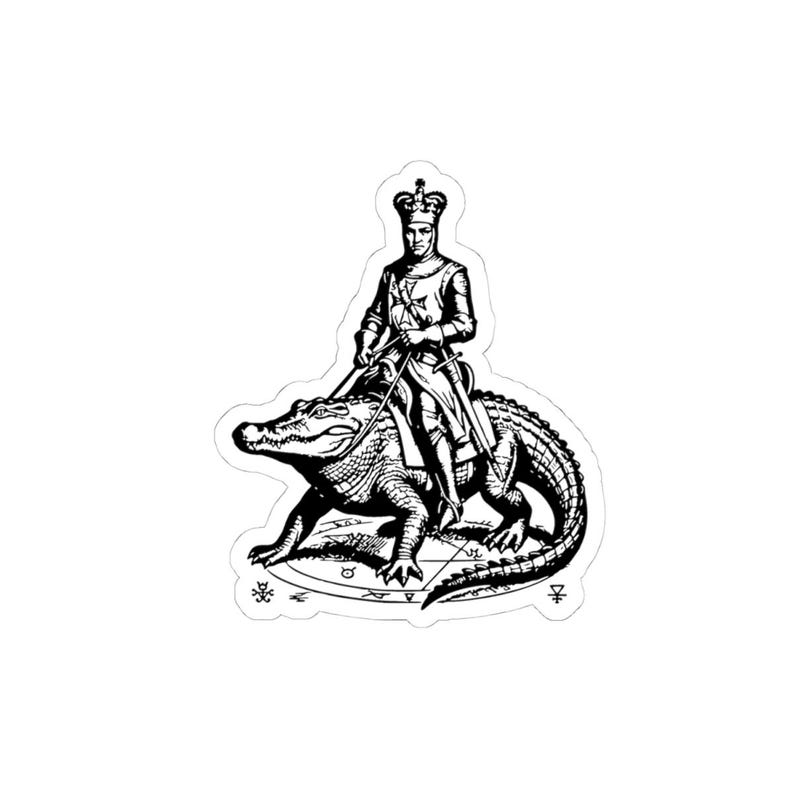 Sallos Sticker, Ars Goetia Demon, Lesser Key of Solomon, Original Engraving Art, Occult Dark Academia Vinyl Decal 3"x3" image 4