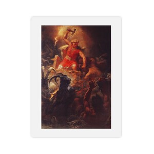 Thor's Battle Against the Jötnar (1872) by Mårten Eskil Winge — Antique 1872 Print, Museum-Grade Matte Poster, Vintage Engraving Wall Art image 4