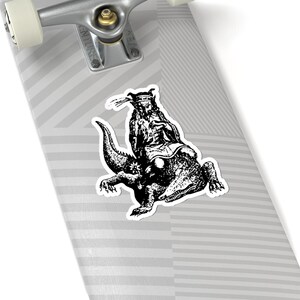 Agares Sticker, Ars Goetia Demon, Lesser Key of Solomon, Dictionnaire Infernal Engraving, Occult Dark Academia Vinyl Decal 3"x3" image 8