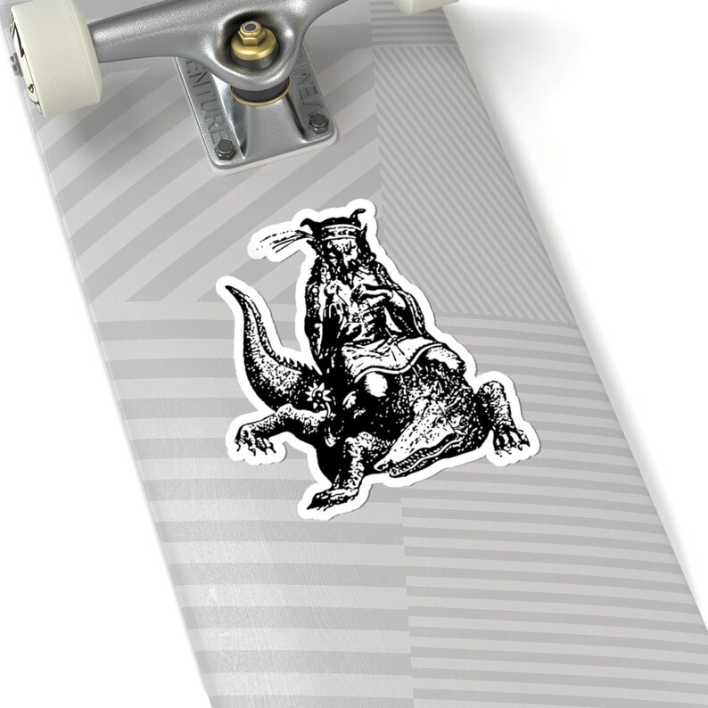 Agares Sticker, Ars Goetia Demon, Lesser Key of Solomon, Dictionnaire Infernal Engraving, Occult Dark Academia Vinyl Decal 3"x3" image 8