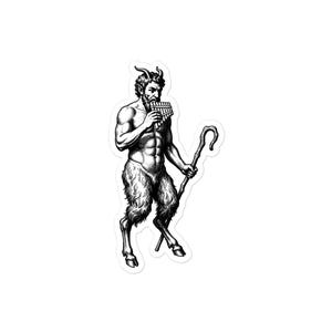 Pan Greek God Sticker, God of the Wild and Panic, Faun Satyr Mythology, Dark Academia, Gothic Vinyl Sticker