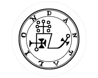 Adesivo com o Selo Dantalion, Sigilo Ars Goetia, Chave Menor de Salomão, Decalque de Vinil Ocultista Dark Academia 7,6 cm x 7,6 cm
