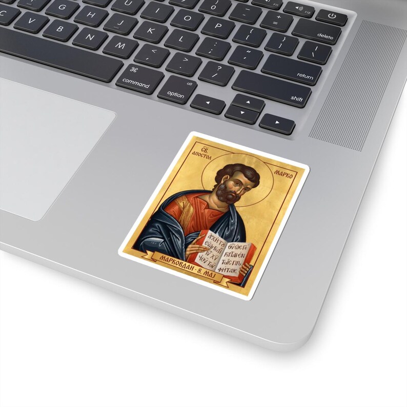 Sveti Apostol Marko Color Icon Sticker, Markovdan, Saint Mark the Evangelist, Serbian Orthodox Saint, Pravoslavna Nalepnica, Die-Cut Vinyl image 2