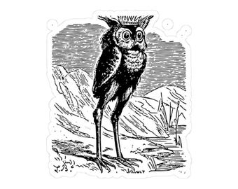Stolas Sticker, Ars Goetia Demon, Lesser Key of Solomon, Dictionnaire Infernal Engraving, Occult Dark Academia Vinyl Decal 3"x3"