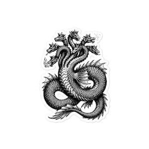 Leviathan Sticker, Biblical Sea Monster, Primordial Chaos Serpent, Dark Academia, Gothic Vinyl Sticker