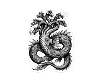 Leviathan Sticker, Biblical Sea Monster, Primordial Chaos Serpent, Dark Academia, Gothic Vinyl Sticker