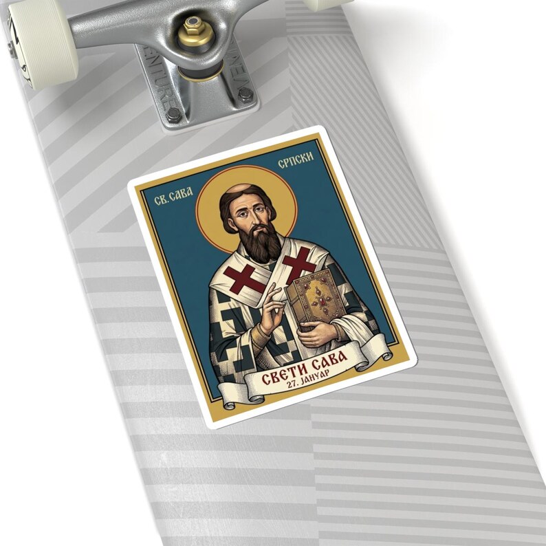 Sveti Sava Icon Sticker, Serbian Orthodox Saint, First Archbishop, Pravoslavna Nalepnica, Die-Cut Vinyl Decal image 8