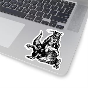 Agares Sticker, Ars Goetia Demon, Lesser Key of Solomon, Dictionnaire Infernal Engraving, Occult Dark Academia Vinyl Decal 3"x3" image 5