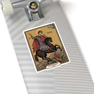 Sveti Đorđe Icon Sticker, Saint George the Dragon-Slayer, Serbian Orthodox Saint, Pravoslavna Nalepnica, Die-Cut Vinyl Decal image 8
