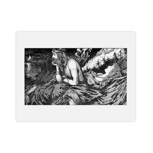 Le désir de mer de Njörd (1908) par W. G. Collingwood — Estampe ancienne de 1908, affiche mate de qualité muséale, gravure murale vintage image 4