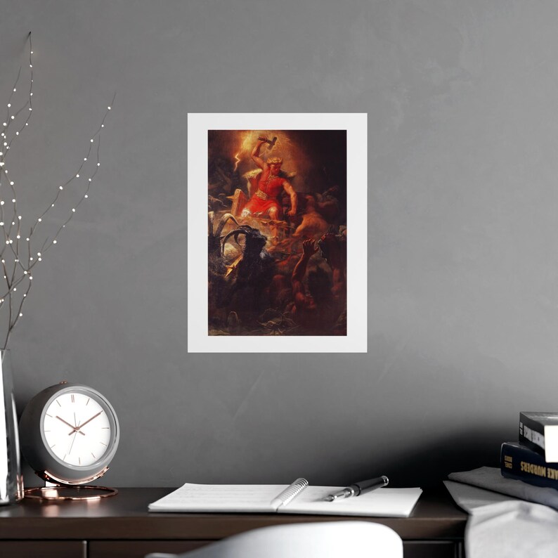 Thor's Battle Against the Jötnar (1872) by Mårten Eskil Winge — Antique 1872 Print, Museum-Grade Matte Poster, Vintage Engraving Wall Art image 6