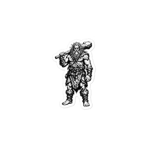 Jötnar Norse Giant Sticker, Frost Giant of Jotunheim, Norse Mythology Art, Dark Academia, Gothic Vinyl Sticker