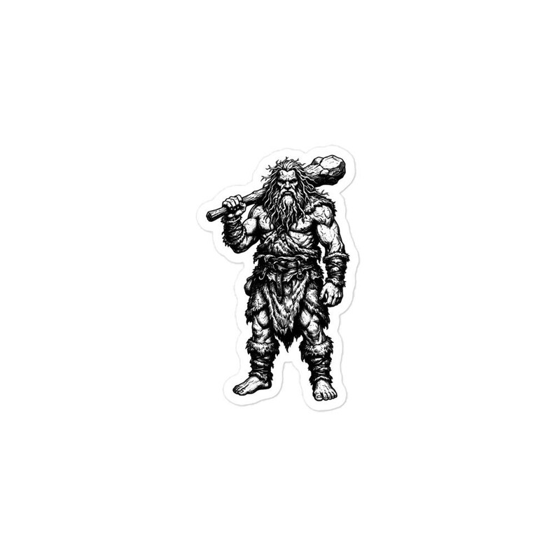 Jötnar Norse Giant Sticker, Frost Giant of Jotunheim, Norse Mythology Art, Dark Academia, Gothic Vinyl Sticker