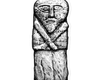 Crom Cruach Sticker, Ancient Irish Idol, Celtic Pagan God, Dark Academia Decal, Gothic Vinyl Sticker