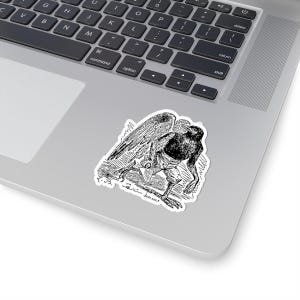 Malphas Sticker, Ars Goetia Demon, Lesser Key of Solomon, Dictionnaire Infernal Engraving, Occult Dark Academia Vinyl Decal 3"x3" image 2