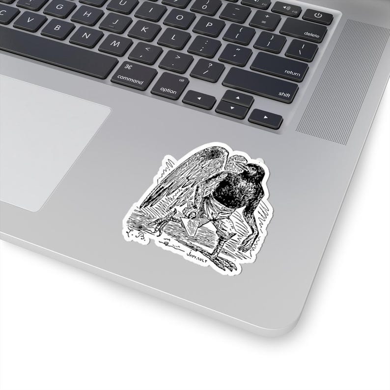 Malphas Sticker, Ars Goetia Demon, Lesser Key of Solomon, Dictionnaire Infernal Engraving, Occult Dark Academia Vinyl Decal 3"x3" image 2