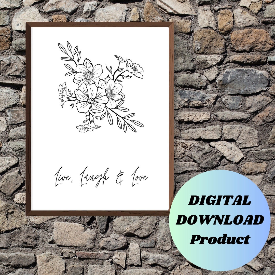 LIVE, LAUGH & LOVE, Printable Art, Inspirational Quote, Motivational ...