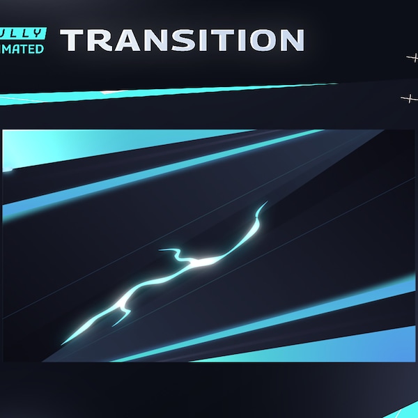 Devour Animated Stringer Transition - Twitch Graphic Overlay/Etsy Gamer/Futuristic Modern Design/Blue Neon Theme/Seamless Electric Animation