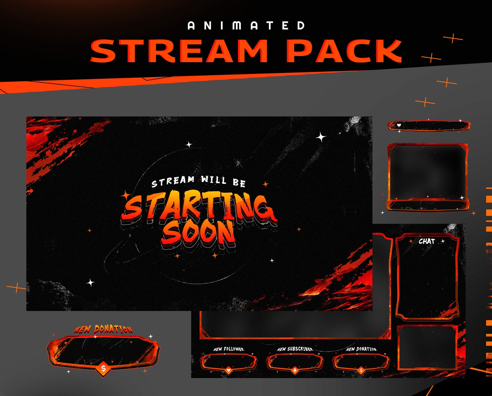 Grizzly Animated Overlay Package for Twitch, Kick, Youtube/dark Theme ...