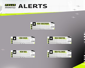 Animated Stream Alerts Green Black Grunge Twitch OBS Kick Demolition