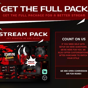 Oni Fury Animated Twitch Overlay Stringer Transition Bundle/dark ...