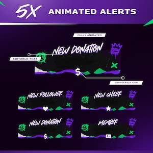 Grunge Gaming Twitch Overlay | Ripped Paper Animated Pack | Twitch YouTube Kick | Panels Alerts Transitions | OBS Streamlabs image 4